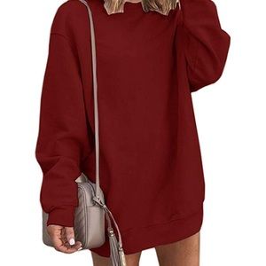 Maroon Sweatshirt Dress (Forever 21)